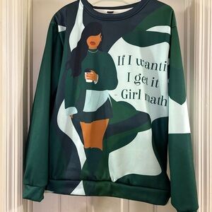 Stylish Green Graphic Women's Top